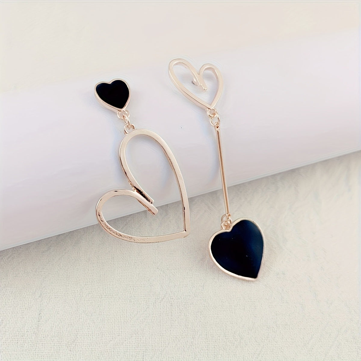 Asymmetric Heart Drop Earrings