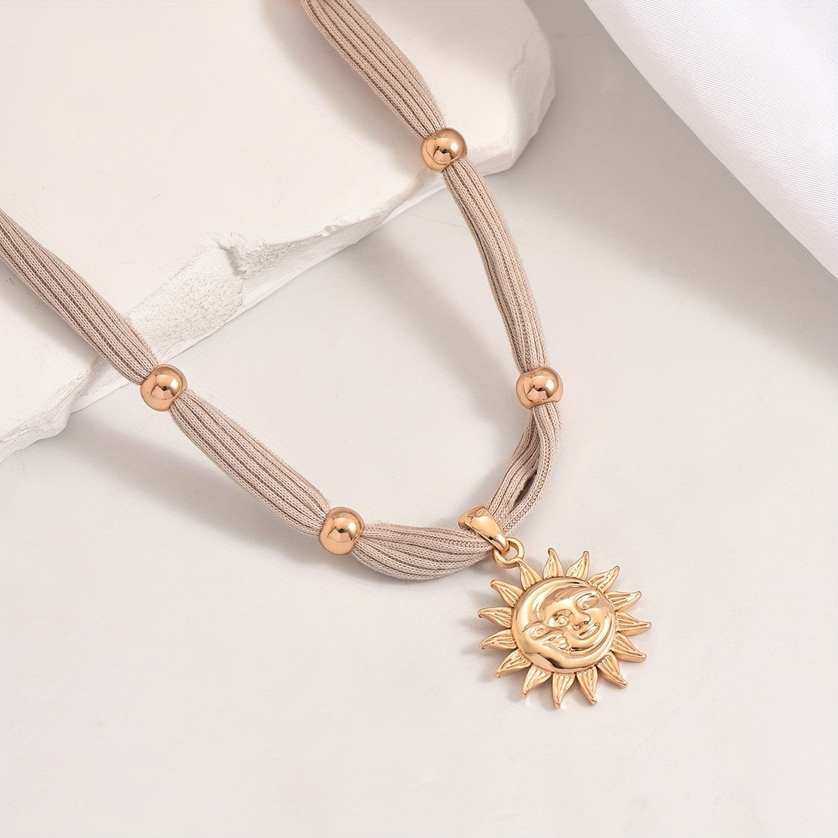 Sun Face Charm Necklace