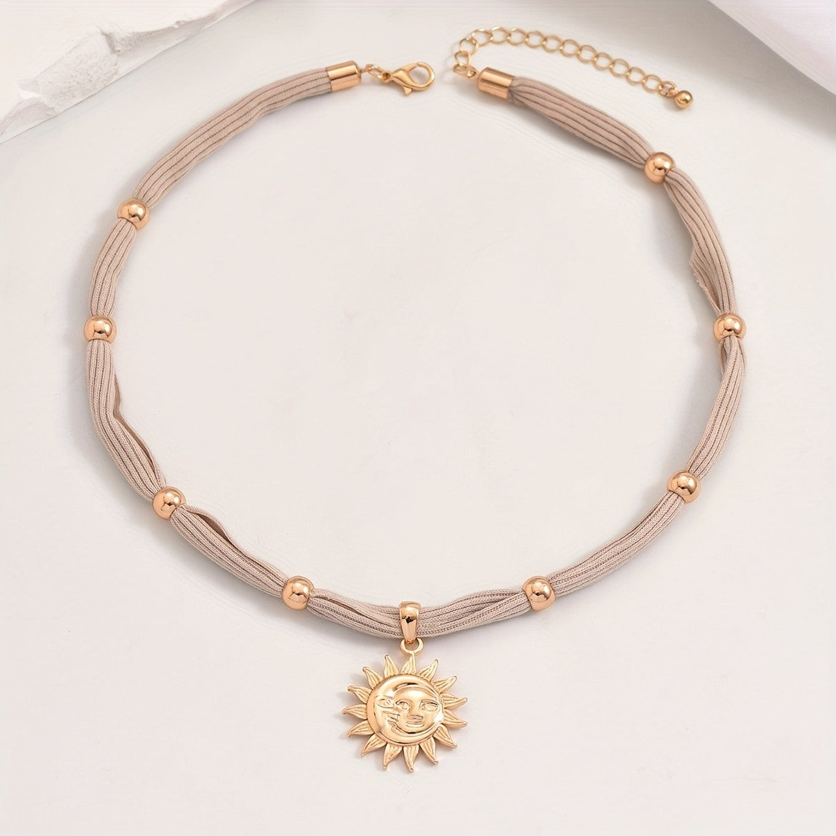 Sun Face Charm Necklace