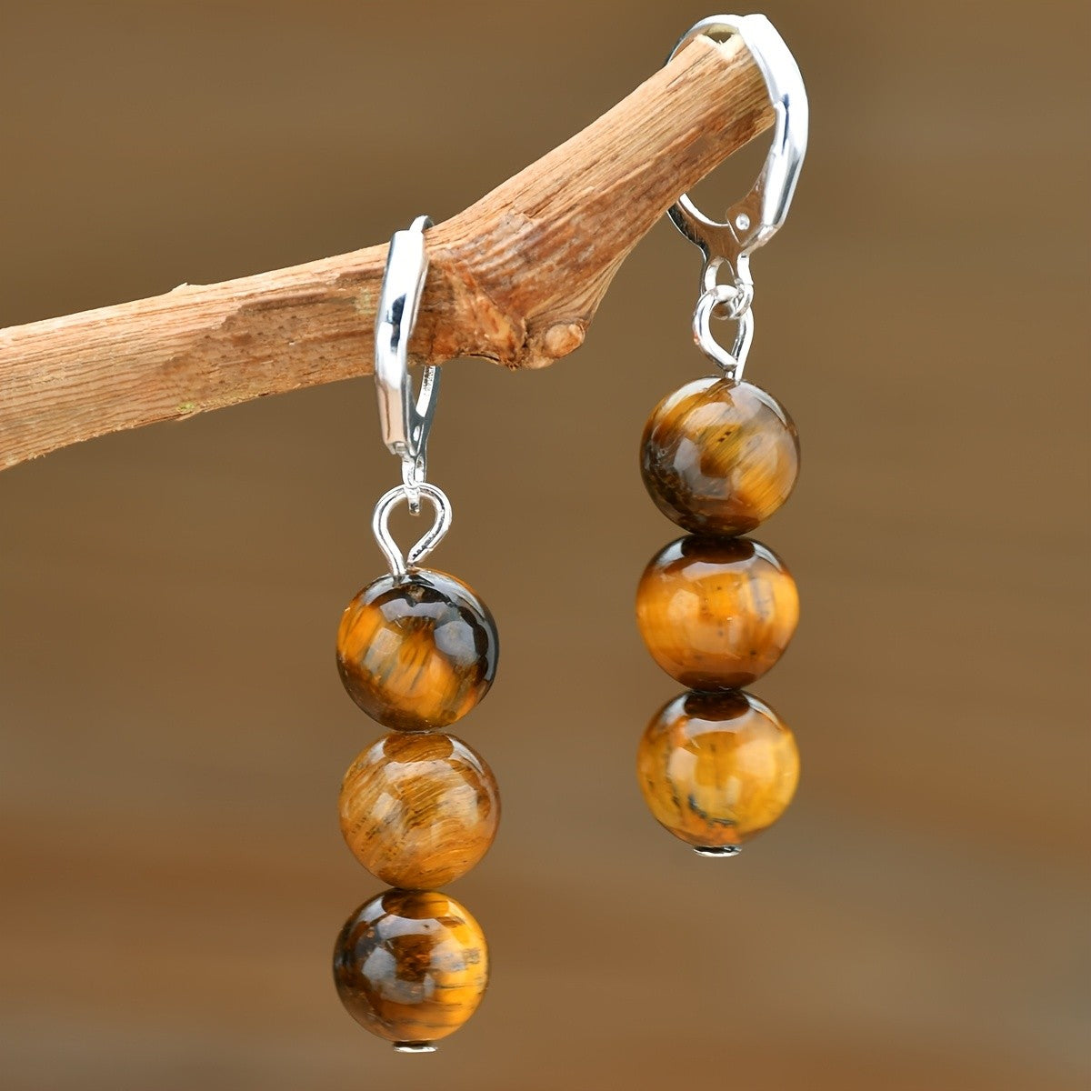 Multicolor Round Stone Drop Earrings