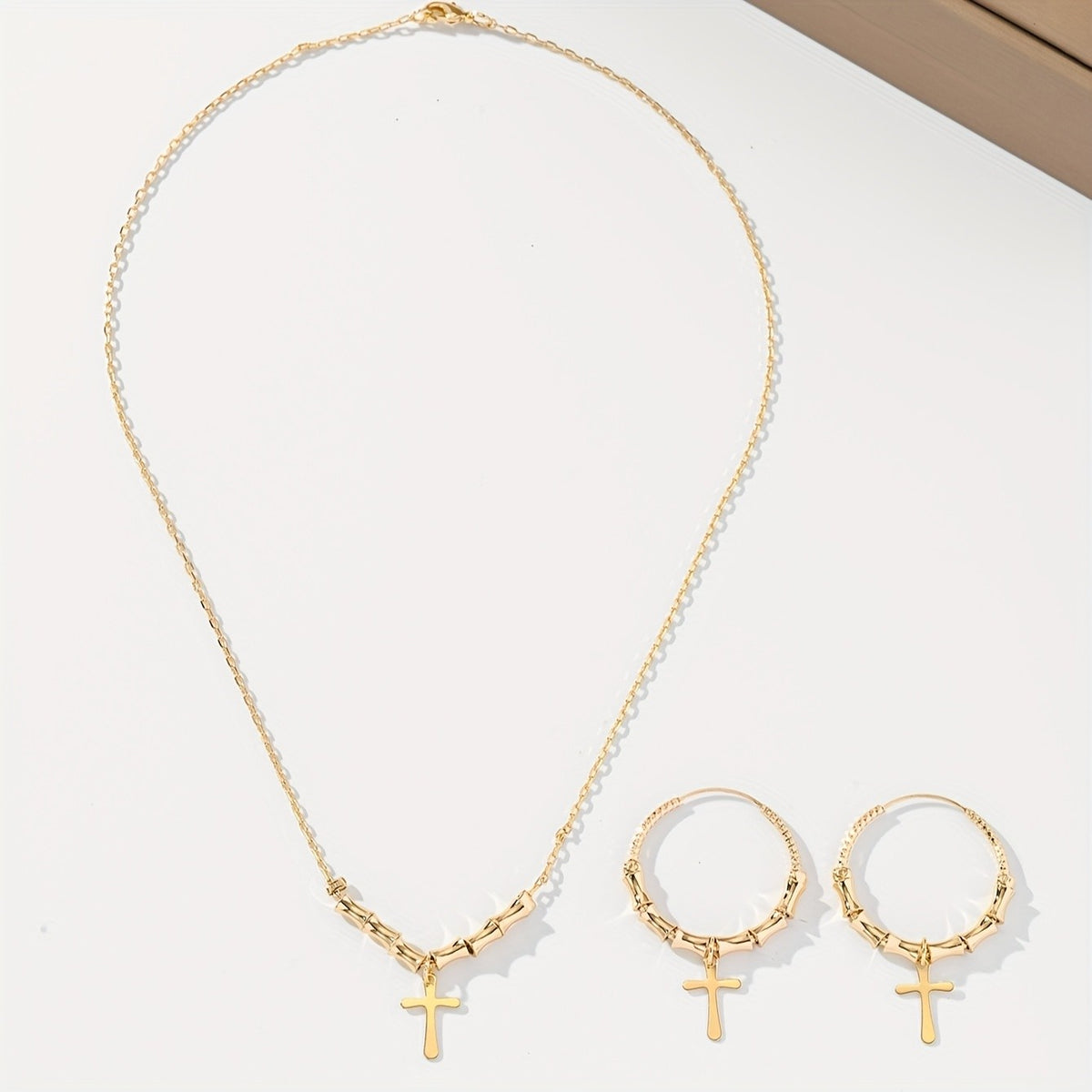 Bamboo Cross Jewelry Set