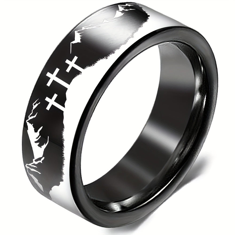 Mountain Peak Cross Ring