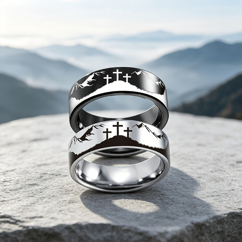 Mountain Peak Cross Ring