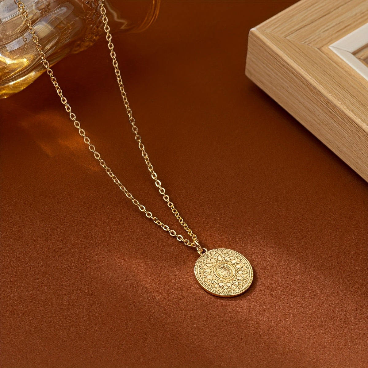 Ornate Round Disc Necklace