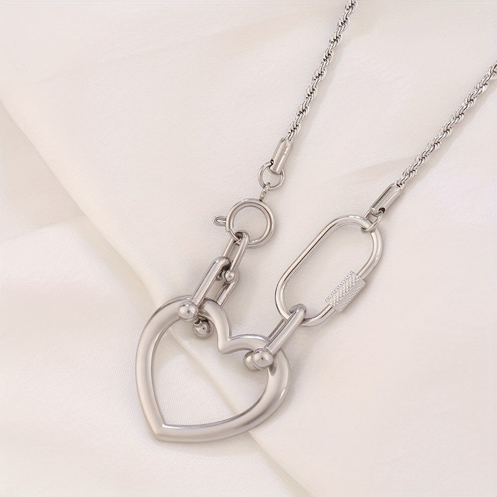 Heart Carabiner Link Necklace