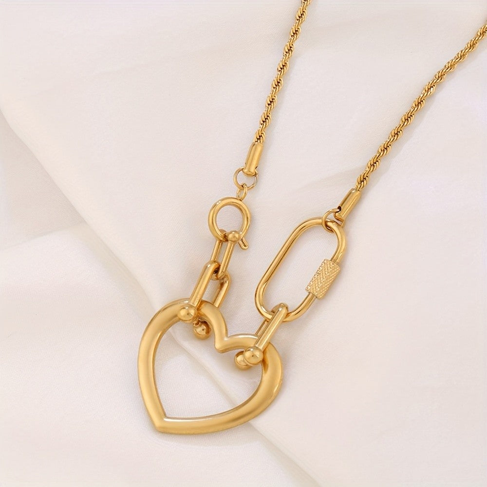 Heart Carabiner Link Necklace