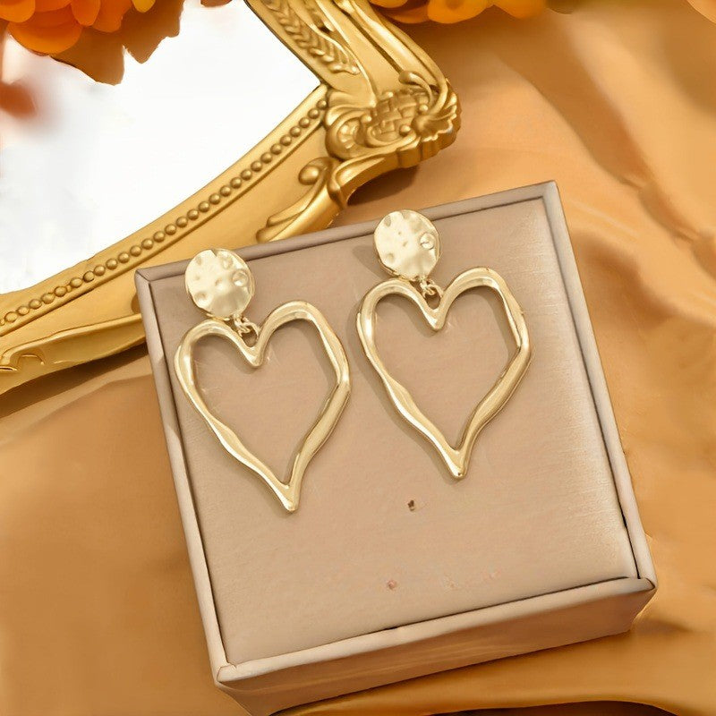 Irregular Heart Drop Earrings