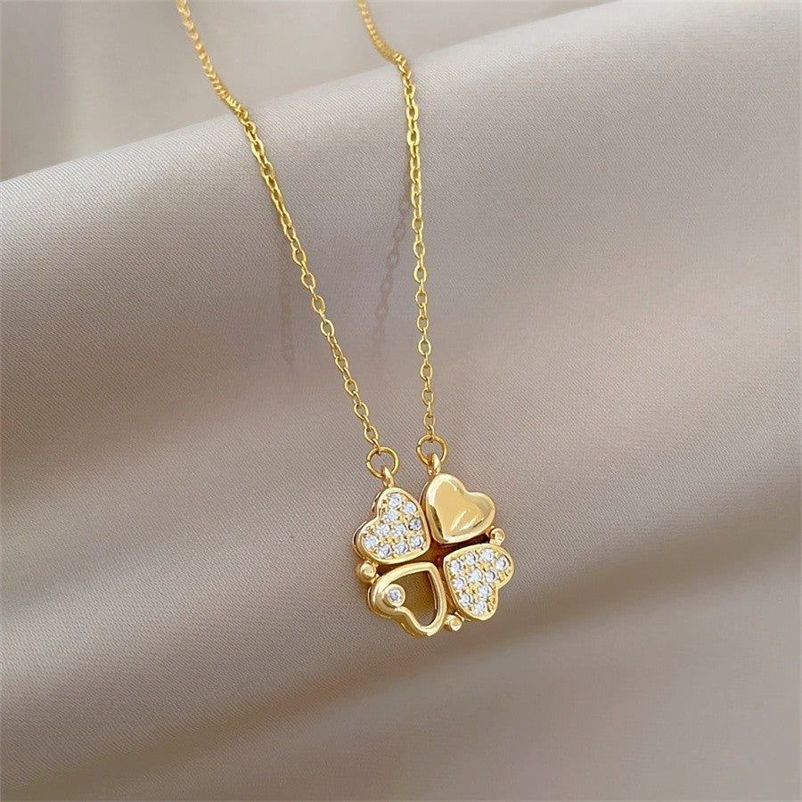 Convertible Four Heart Pendant Necklace