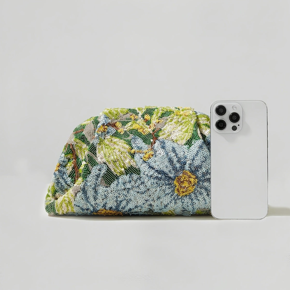 Floral Sequin Clutch