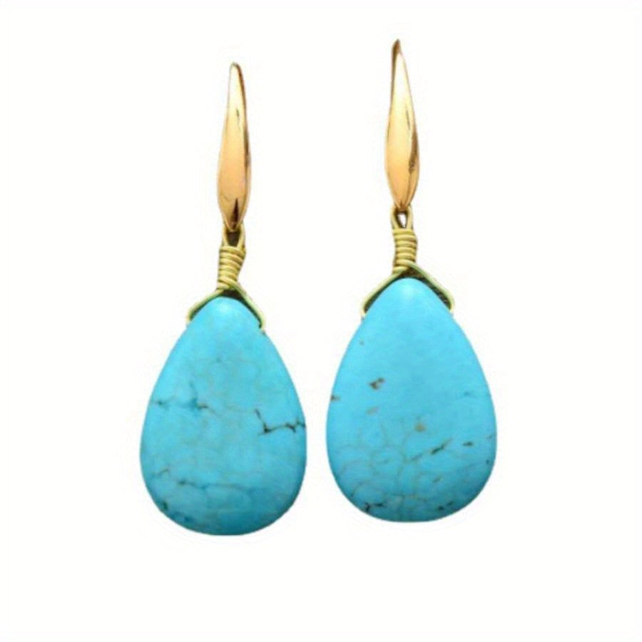 Natural Turquoise Drop Earrings