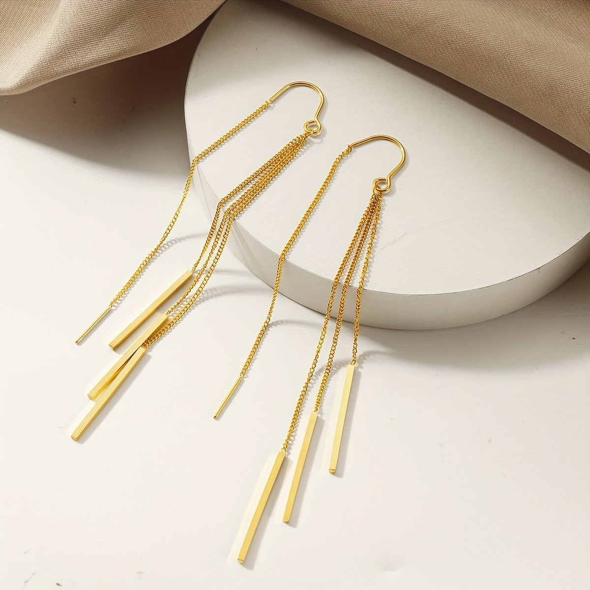 Triple Bar Threader Earrings