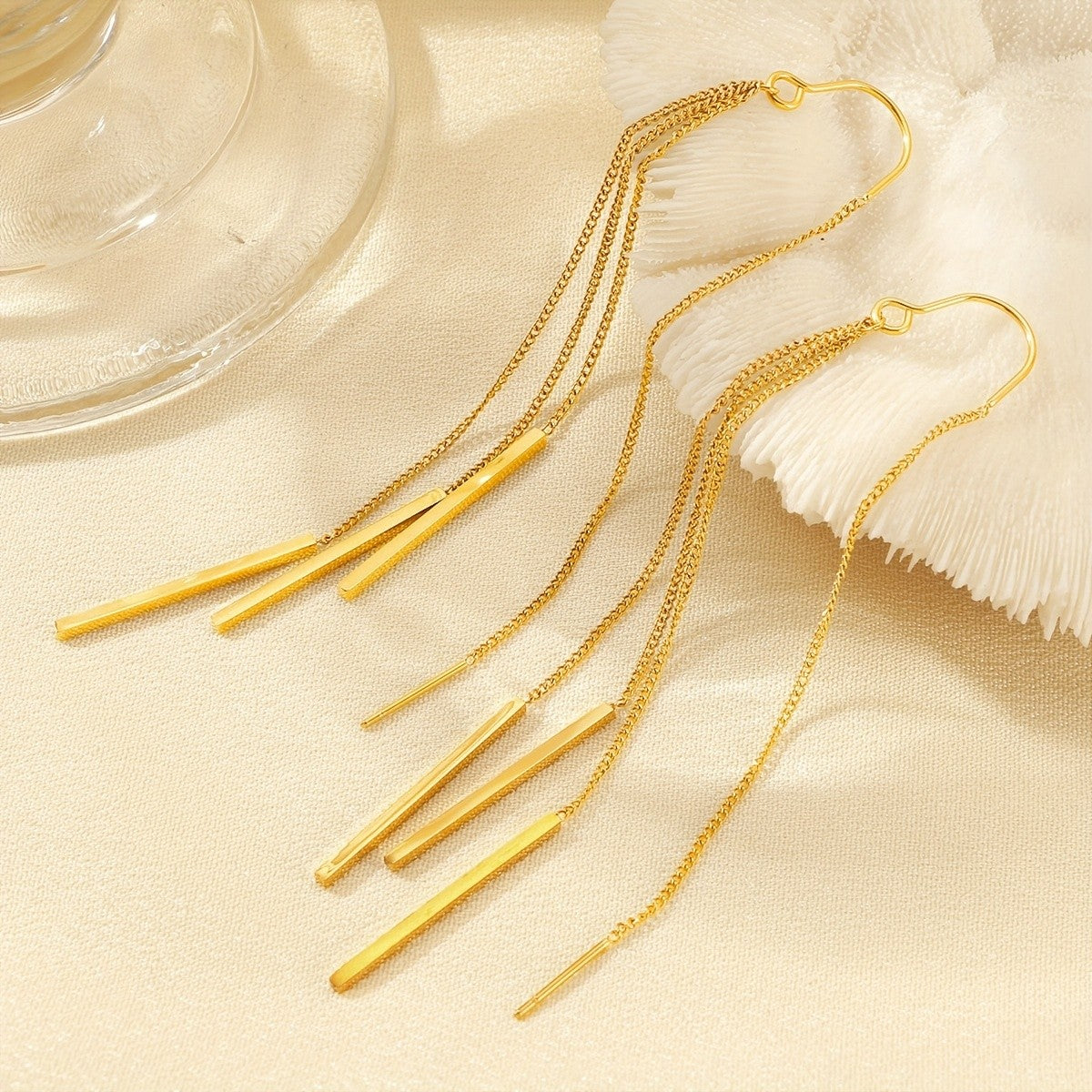 Triple Bar Threader Earrings