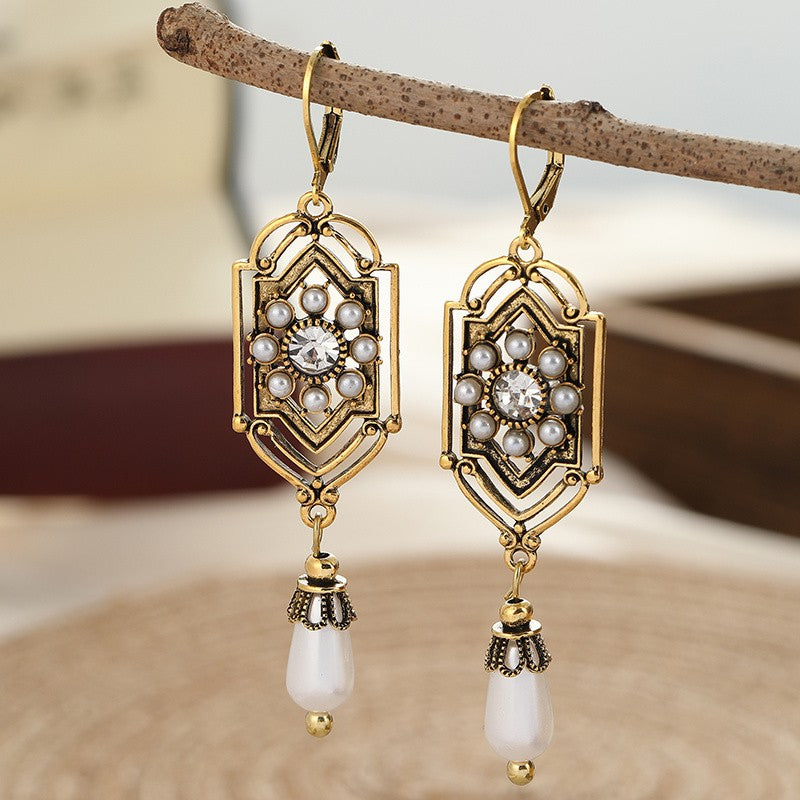 Vintage Filigree Pearl Drop Earrings