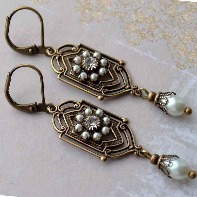 Vintage Filigree Pearl Drop Earrings