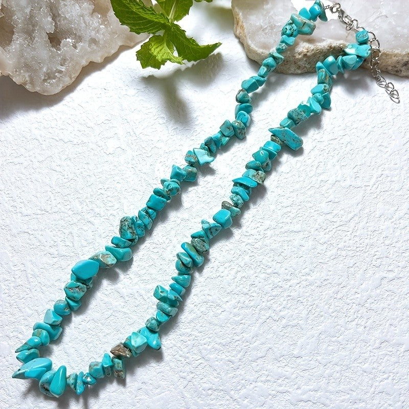 Natural Stone Chip Necklace & Bracelet Set