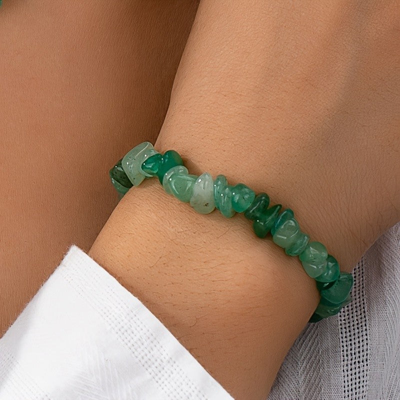 Natural Stone Chip Necklace & Bracelet Set