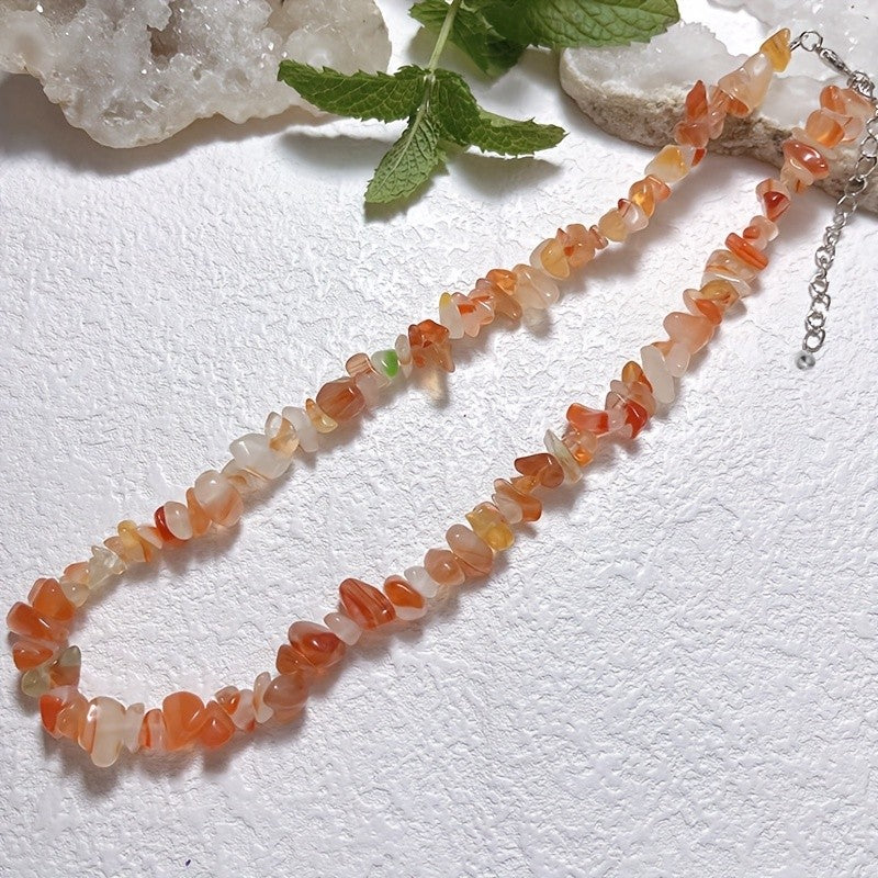 Natural Stone Chip Necklace & Bracelet Set
