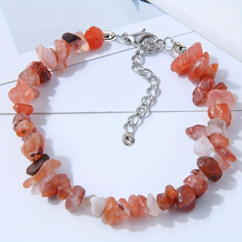 Natural Stone Chip Necklace & Bracelet Set