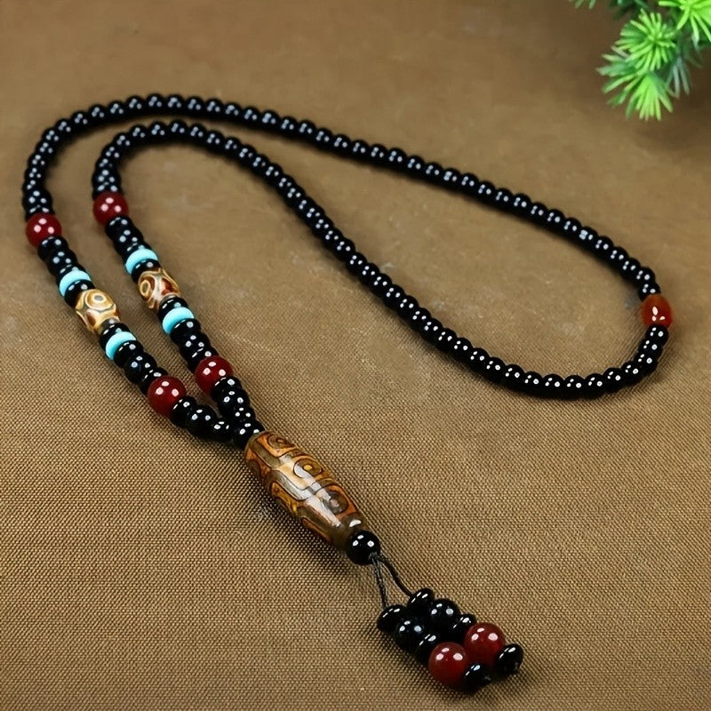 Natural Stone Dzi Bead Necklace