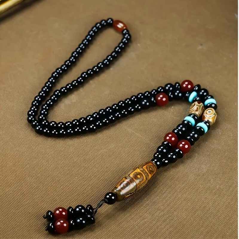Natural Stone Dzi Bead Necklace
