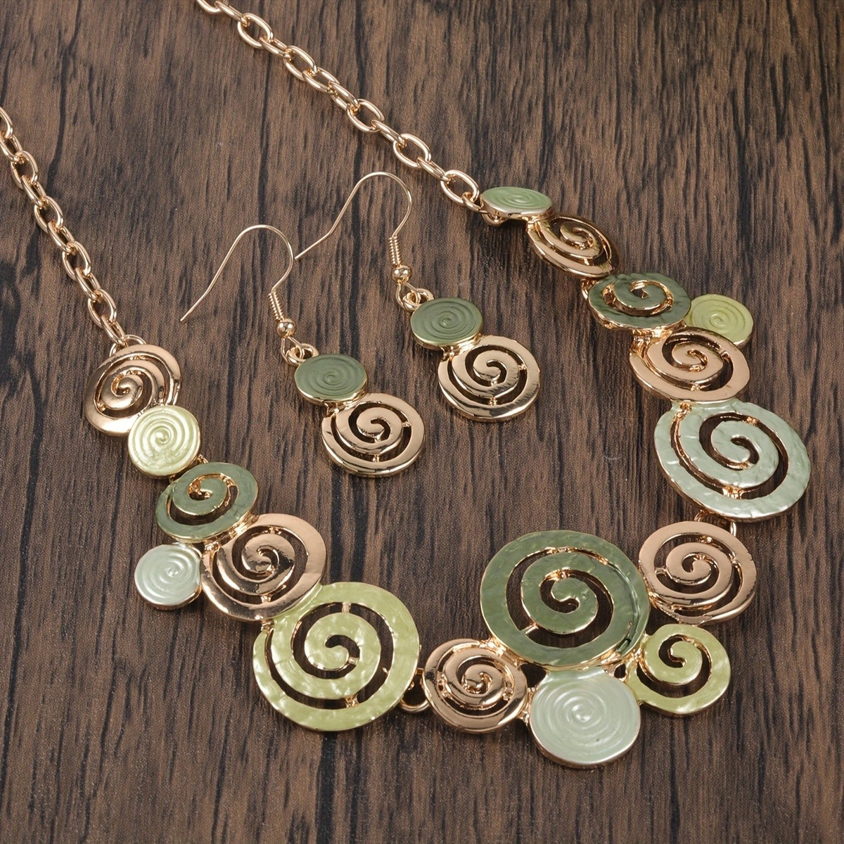 Abstract Spiral Necklace & Earring Set