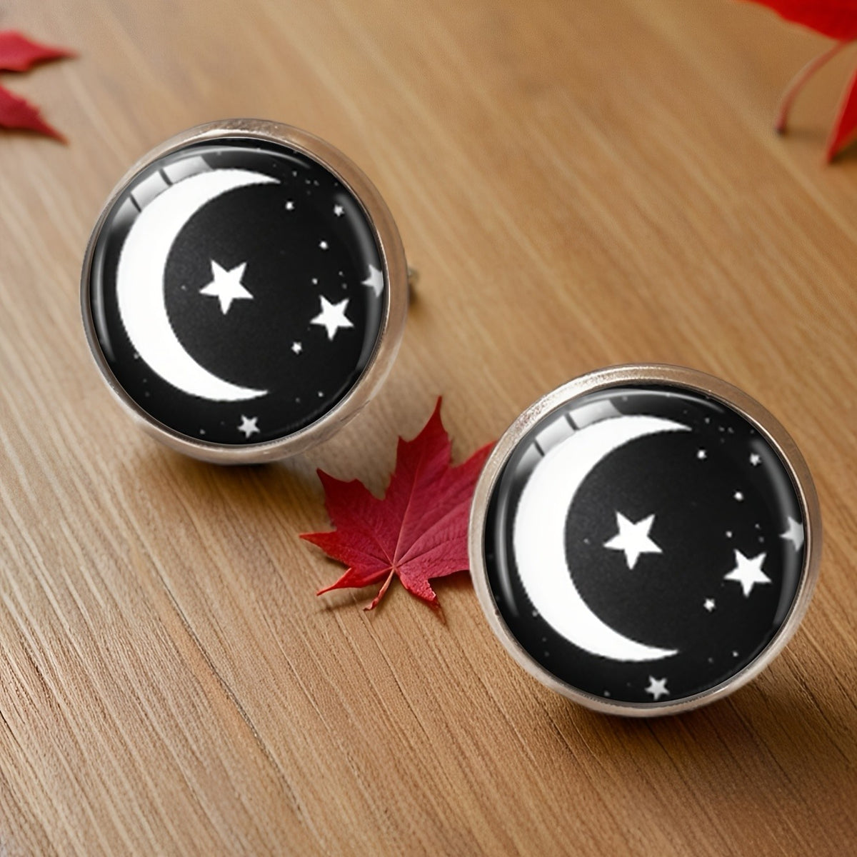 Crescent Moon Stud Earrings