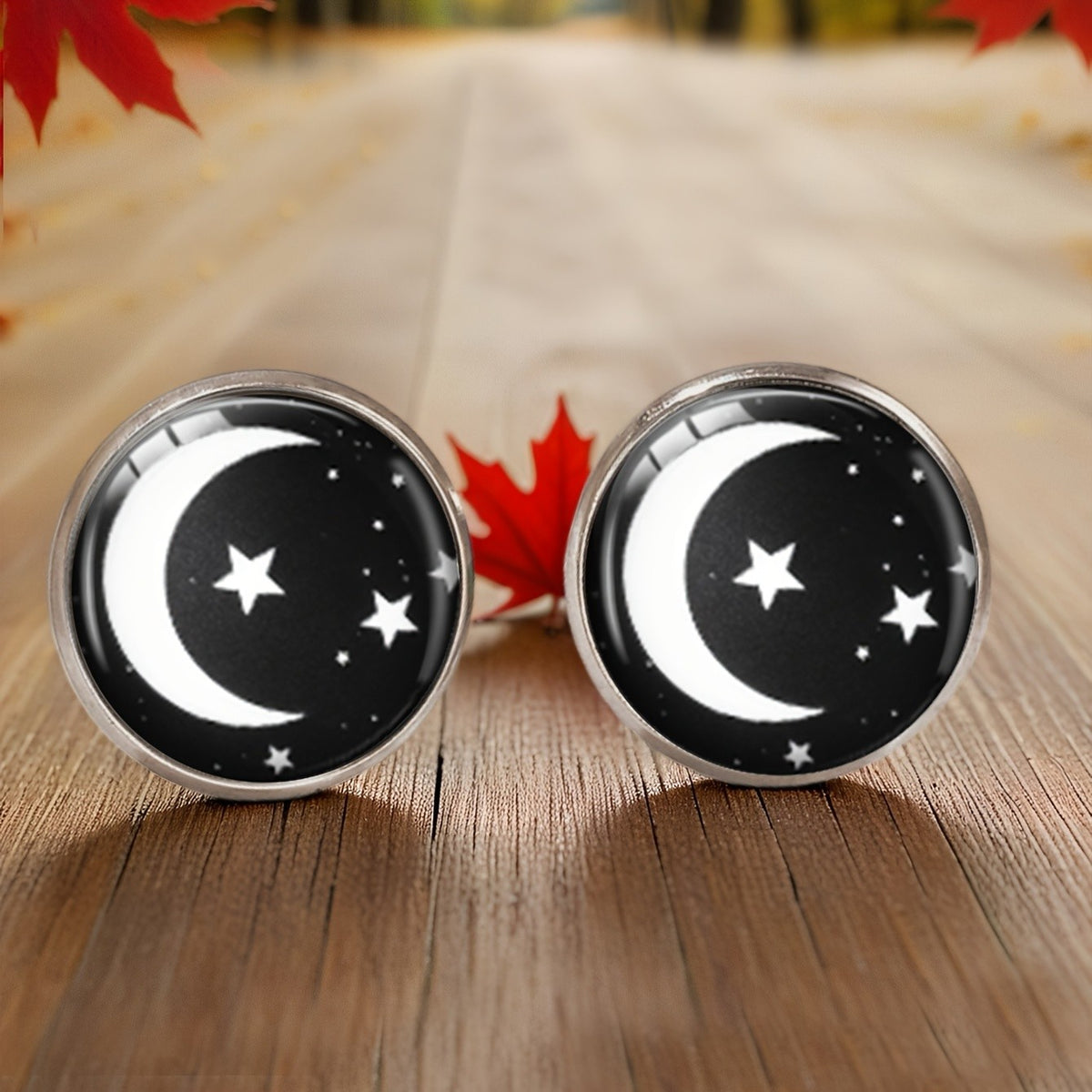 Crescent Moon Stud Earrings