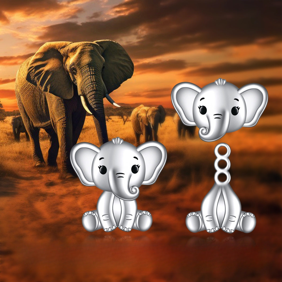 Cute Elephant Stud Earrings