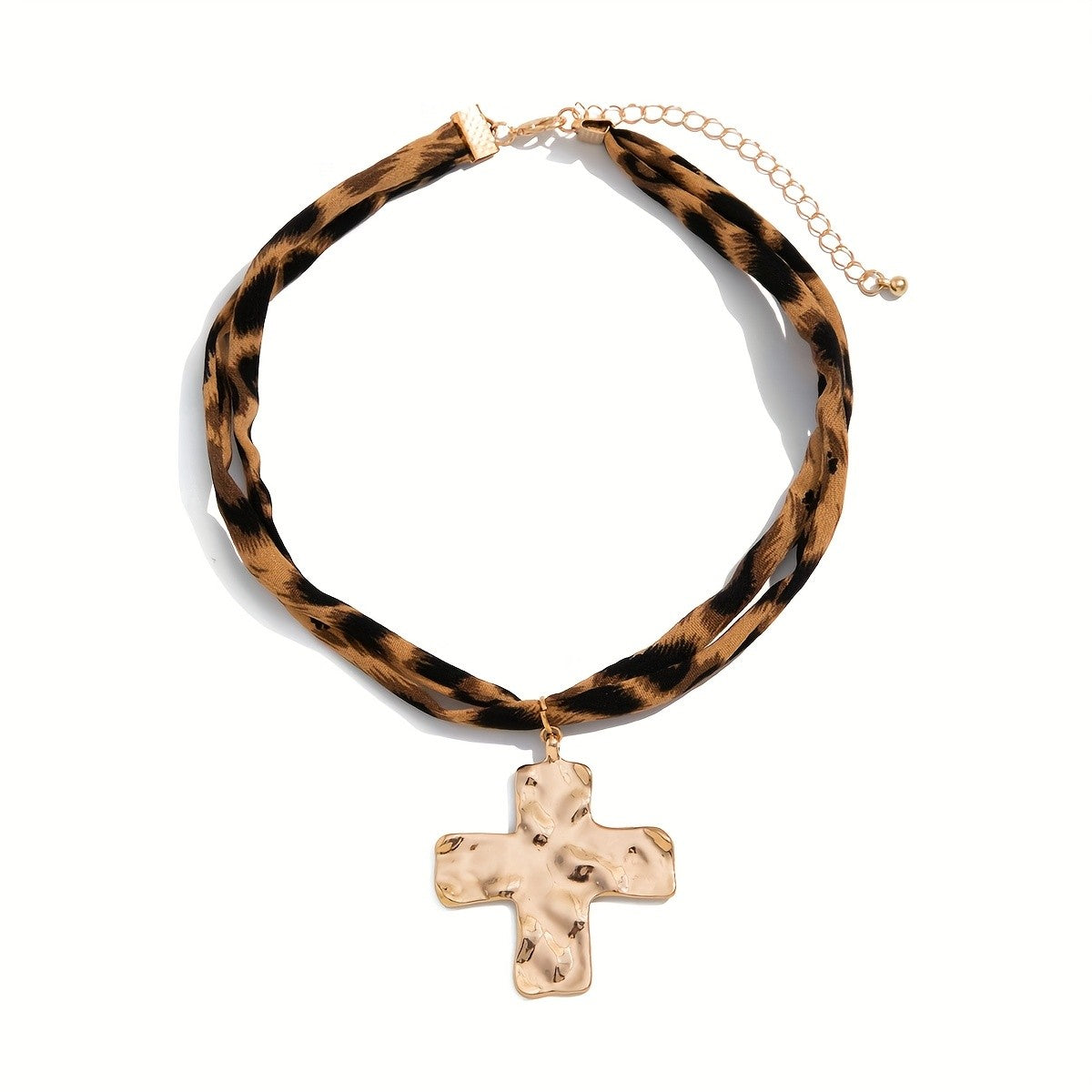 Leopard Print Scarf Heart Pendant