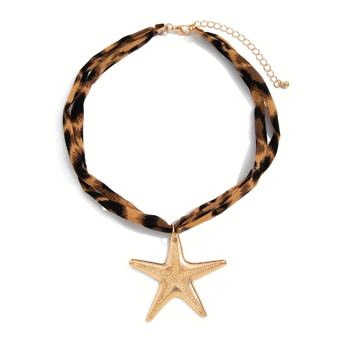 Leopard Print Scarf Heart Pendant