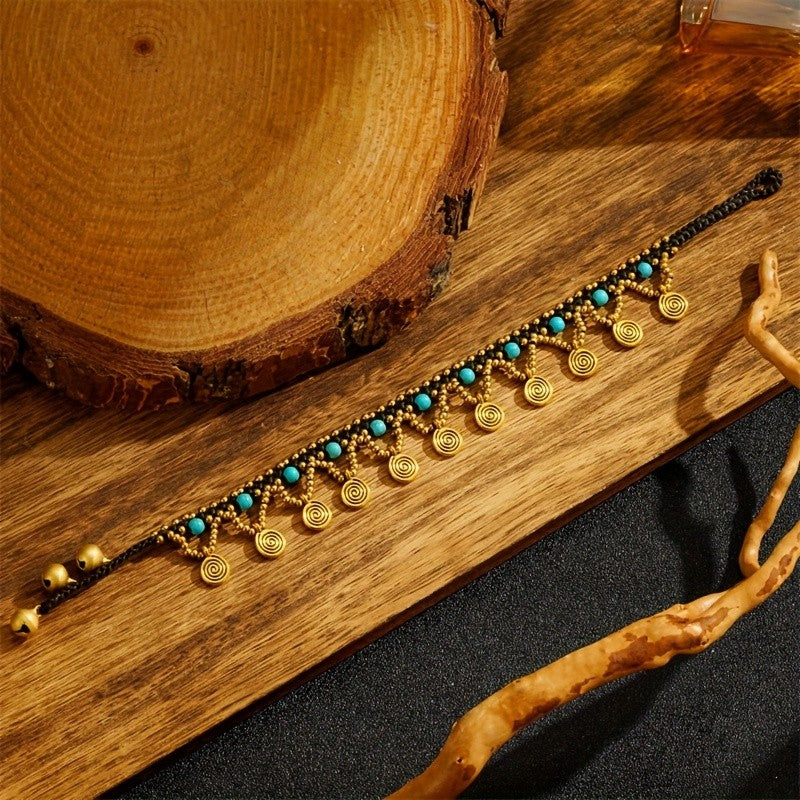 Turquoise Spiral Anklet