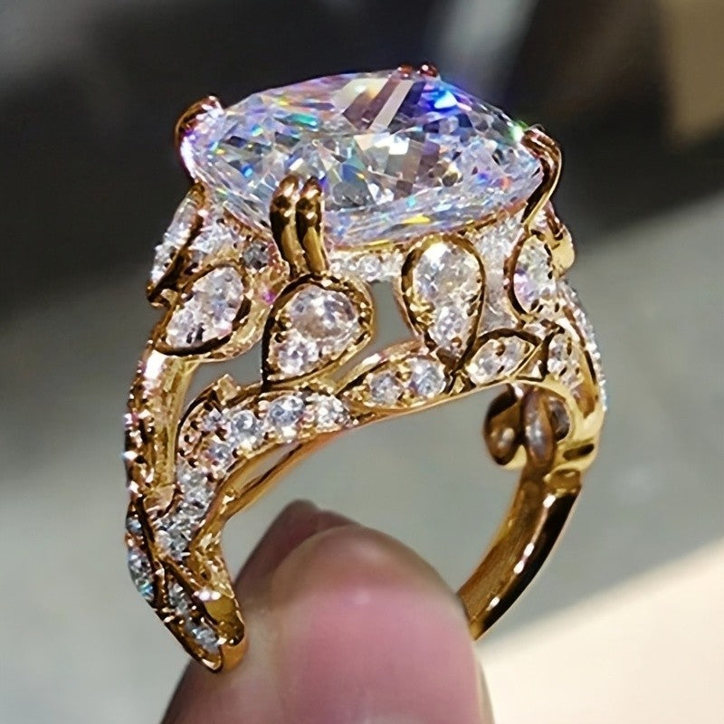 Floral Vine Crystal Ring