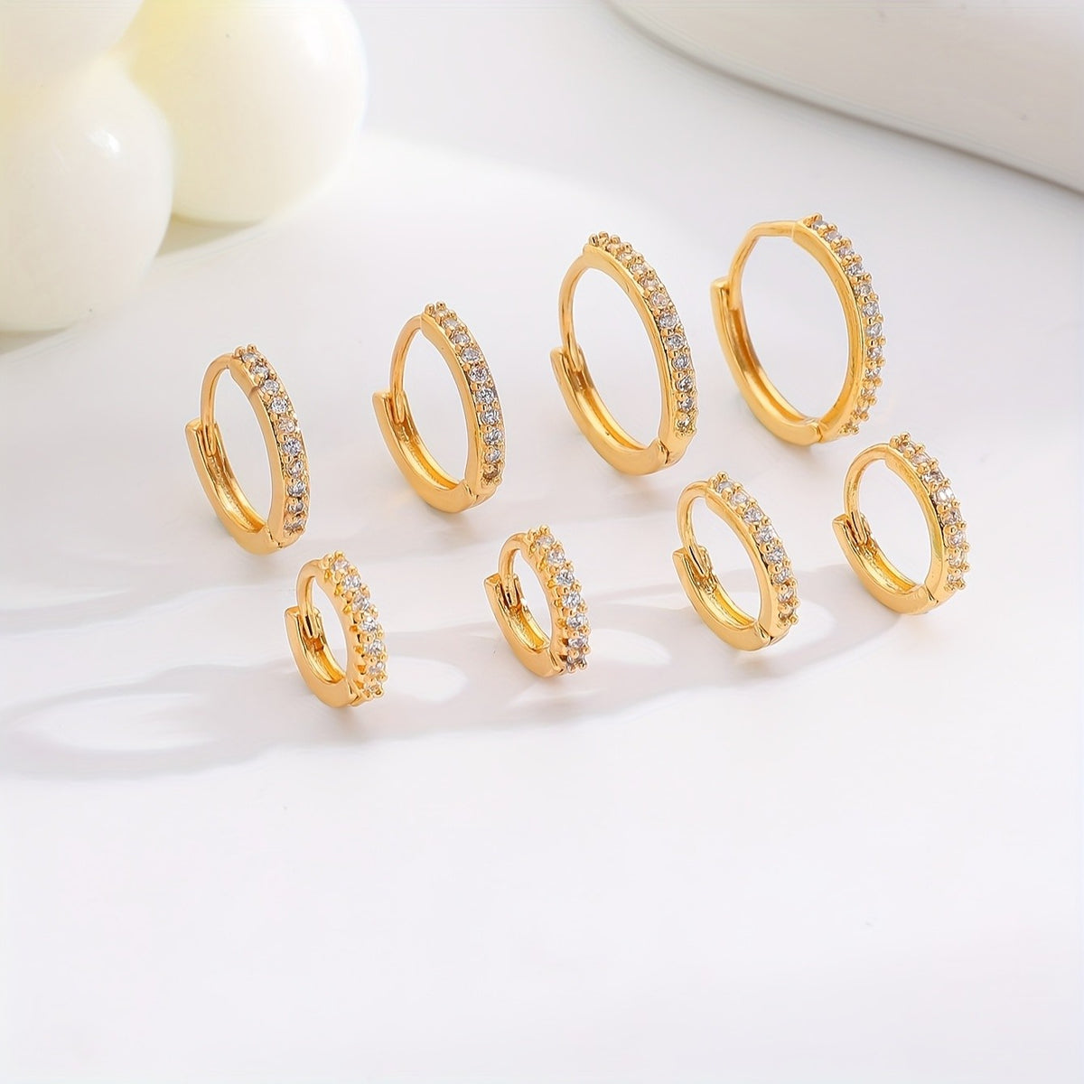 Turquoise Stone Hoop Earring Set