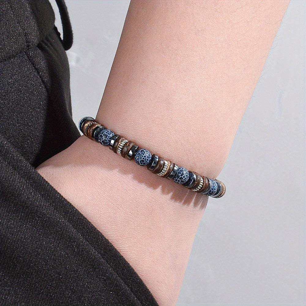 Crackle Stone Bead Bracelet