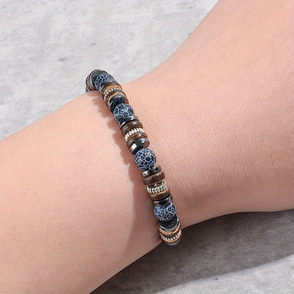 Crackle Stone Bead Bracelet