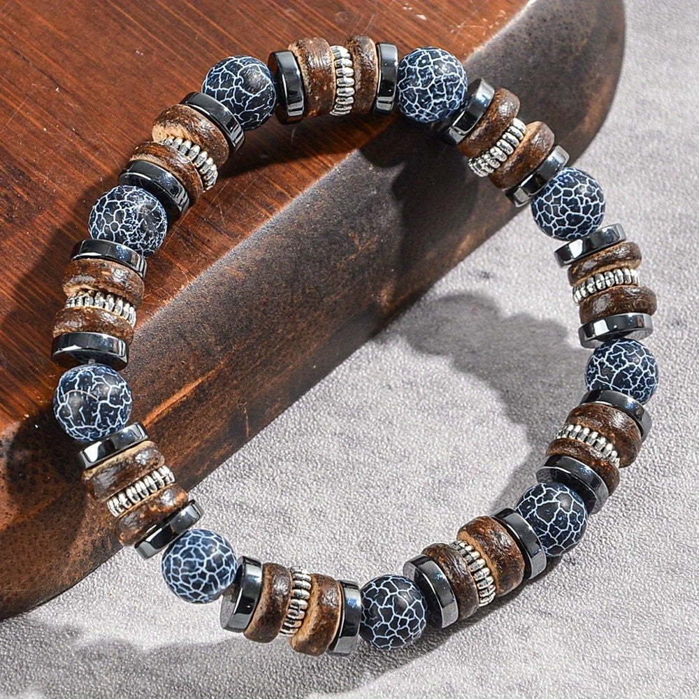 Crackle Stone Bead Bracelet