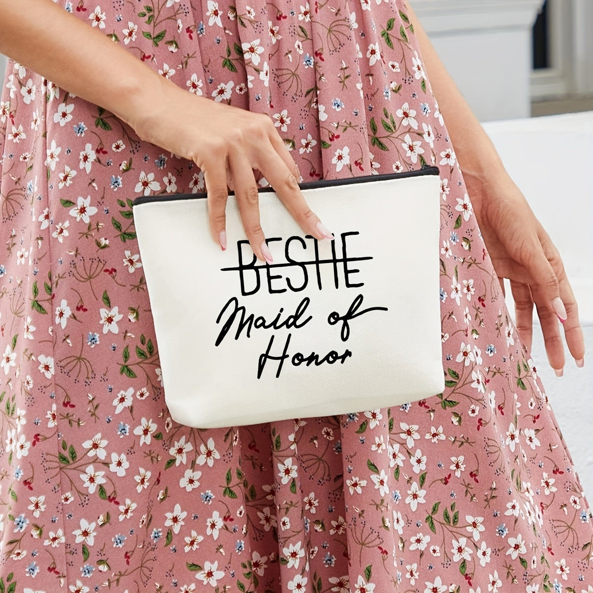 Bestie Maid of Honor Canvas Pouch