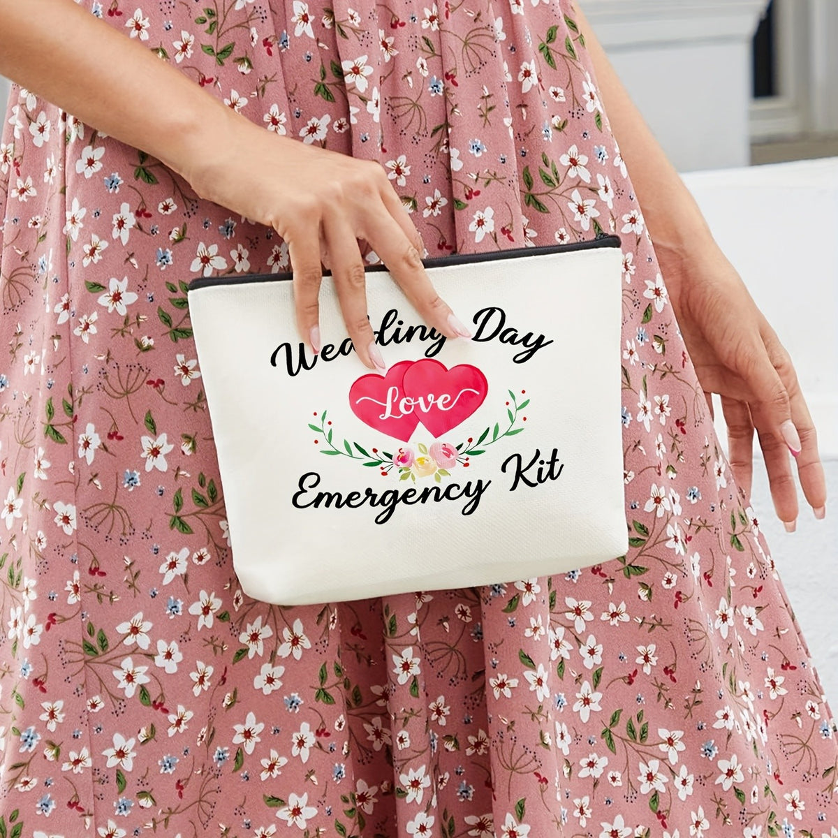 Floral Wedding Day Pouch