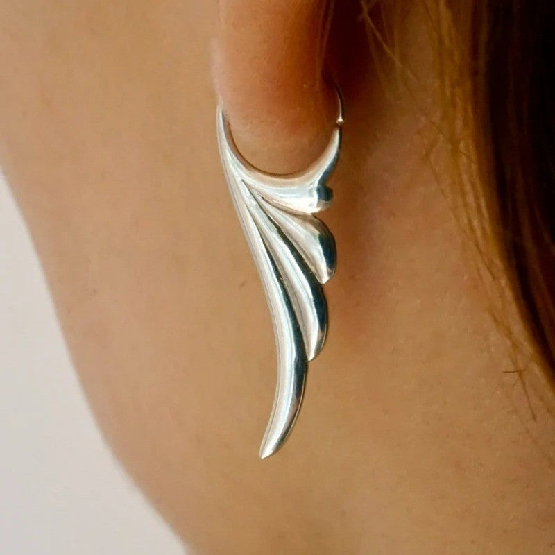 Sculpted Wing Hoop Earrings