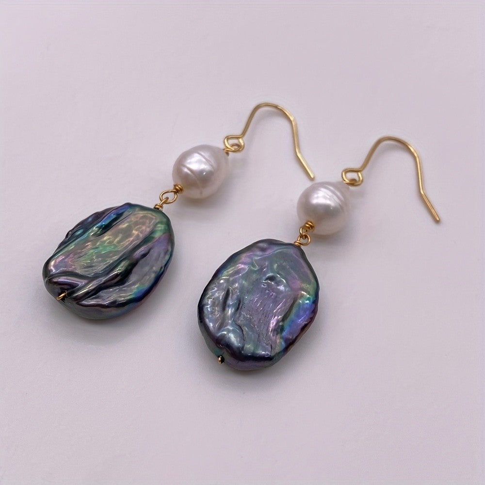 Teardrop & Baroque Pearl Drop Earrings