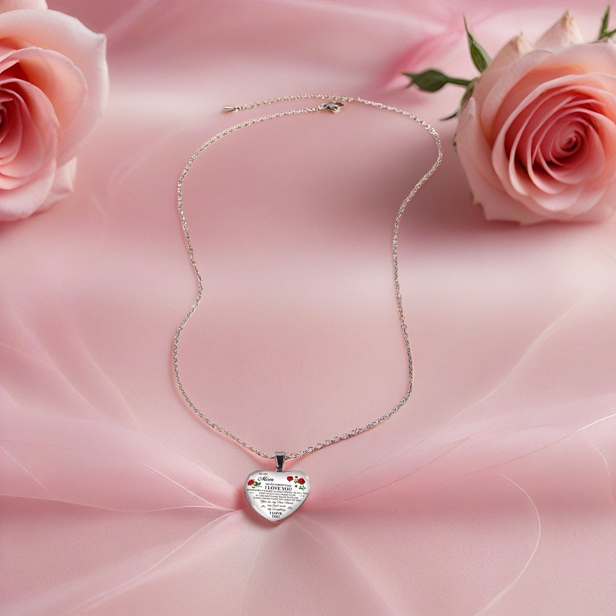 Rose Heart Message Necklace