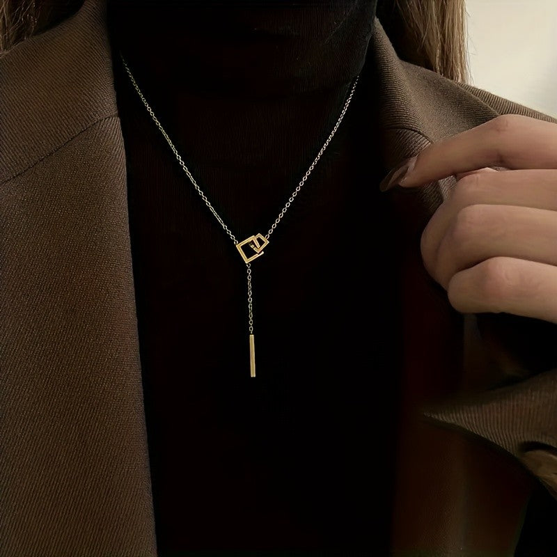 Geometric Square Bar Necklace