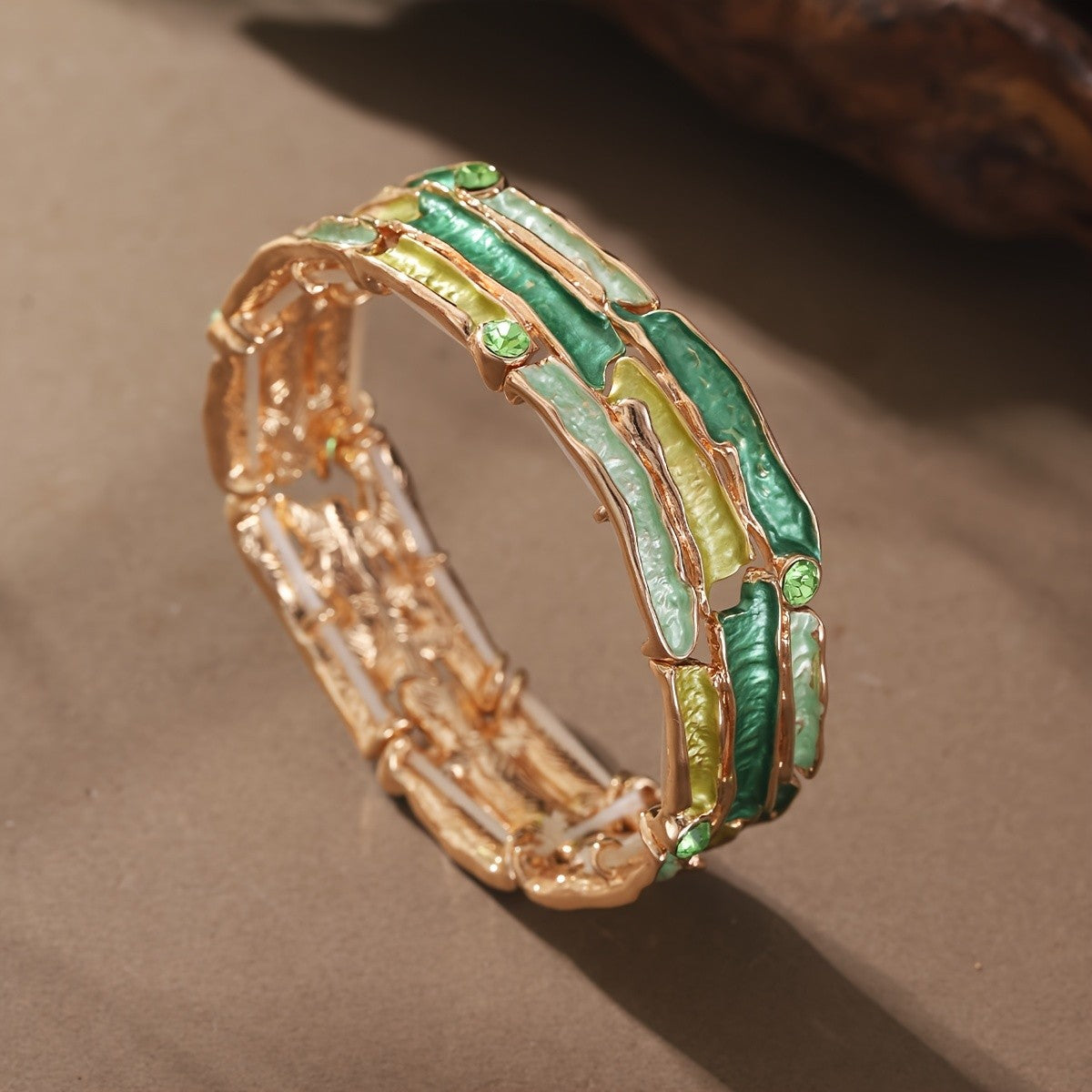 Green Bamboo Cuff Bracelet