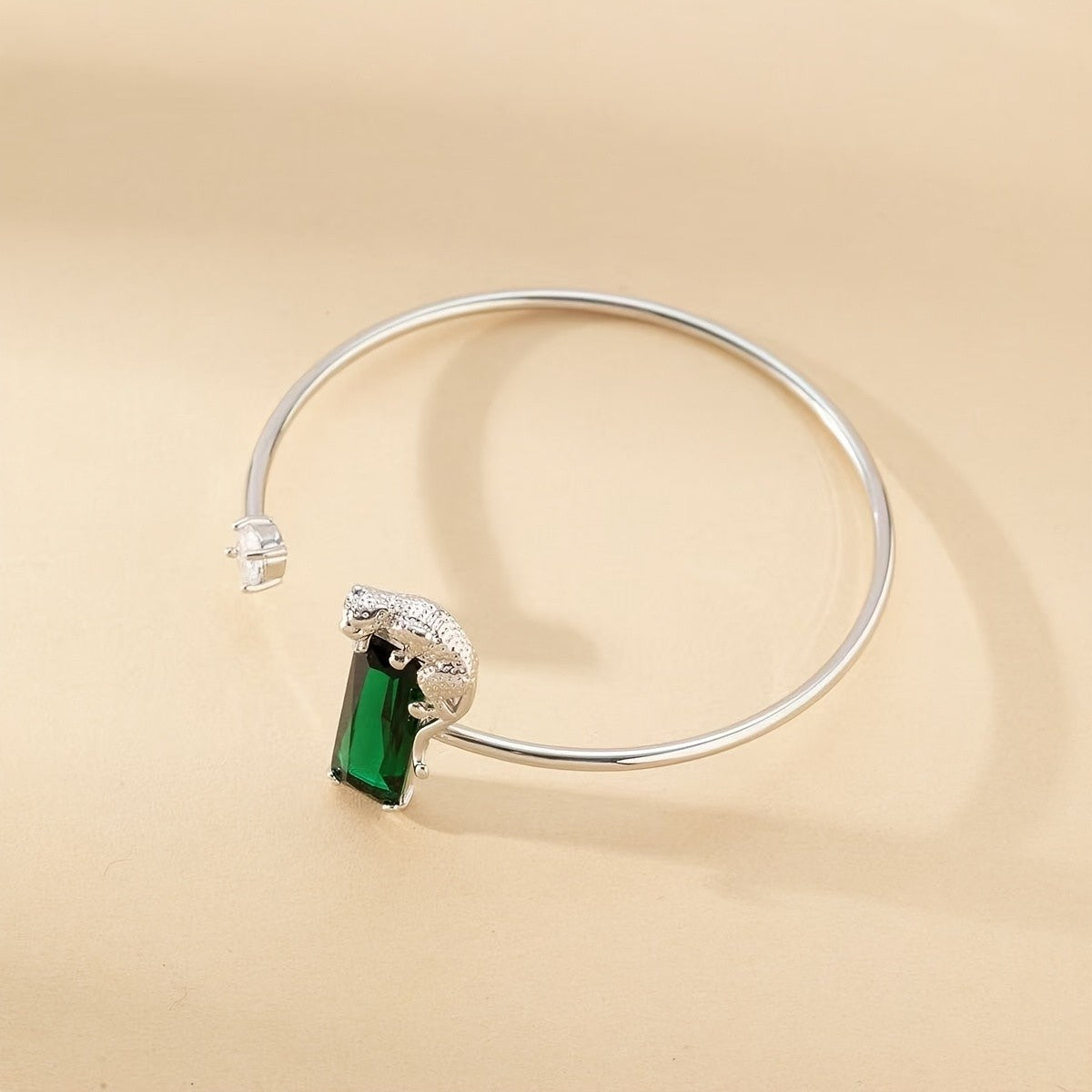 Leopard Emerald Cuff Bracelet