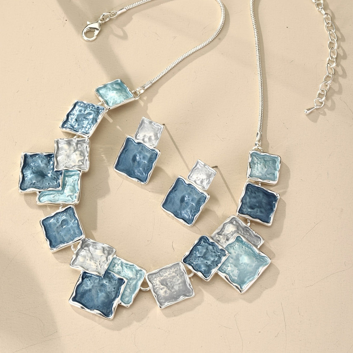 Enamel Square Jewelry Set