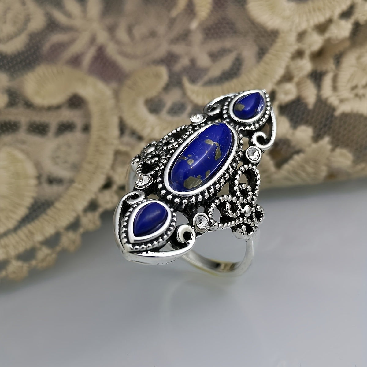Turquoise Multi-Stone Filigree Ring