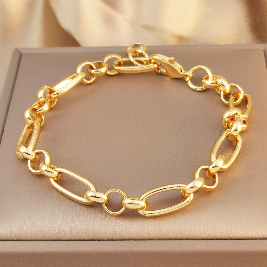 Gold-Tone Oval Link Bracelet