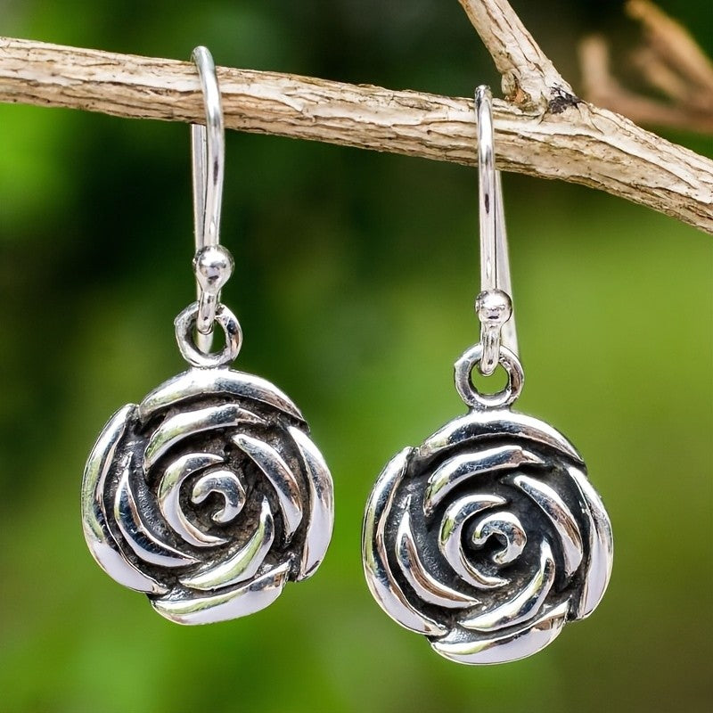 Rose Flower Drop Earrings