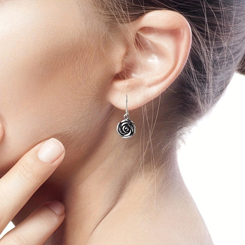 Rose Flower Drop Earrings