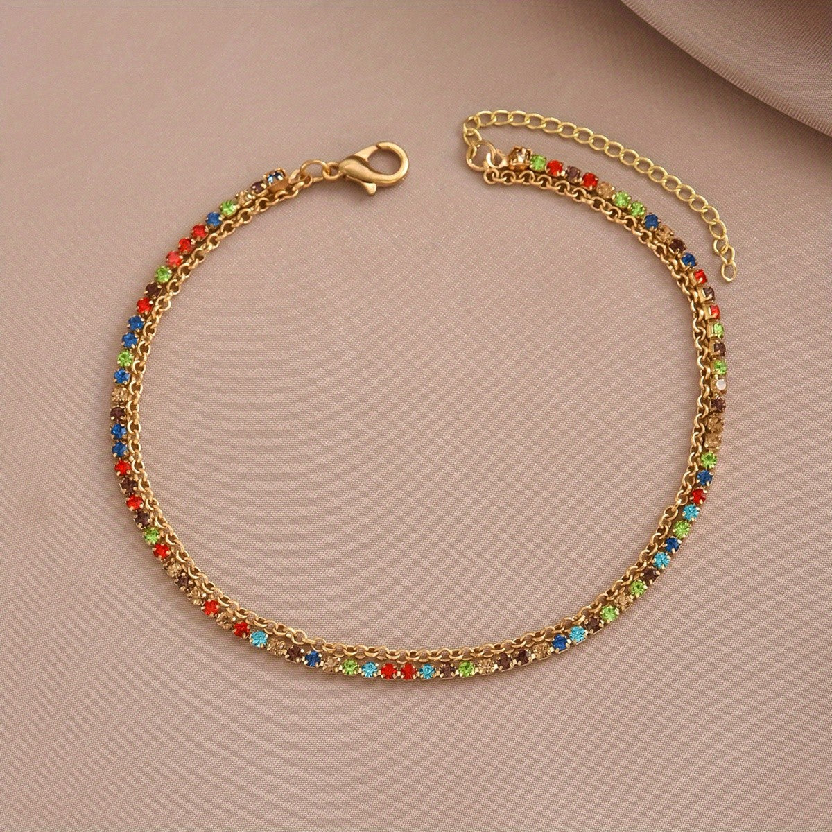 Multicolor Crystal Anklet
